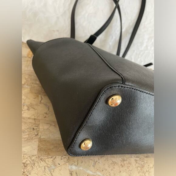 MICHAEL KORS Voyayer black crossgrain tote shoulder bag - Picture 7 of 9